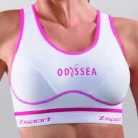ZSPORT BRASSIERE ODYSSEA BLANCHE ET ROSE Sous-Vêtement Technique Femme