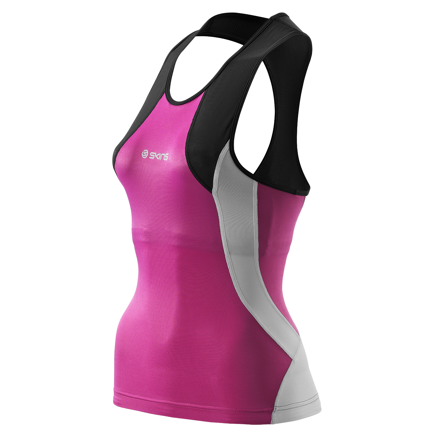 SKINS DEBARDEUR COMPRESSIF NOIR ET VIOLET Vetement triathlon