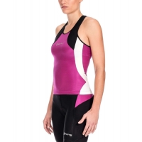 SKINS DEBARDEUR COMPRESSIF NOIR ET VIOLET Vetement triathlon pas cher