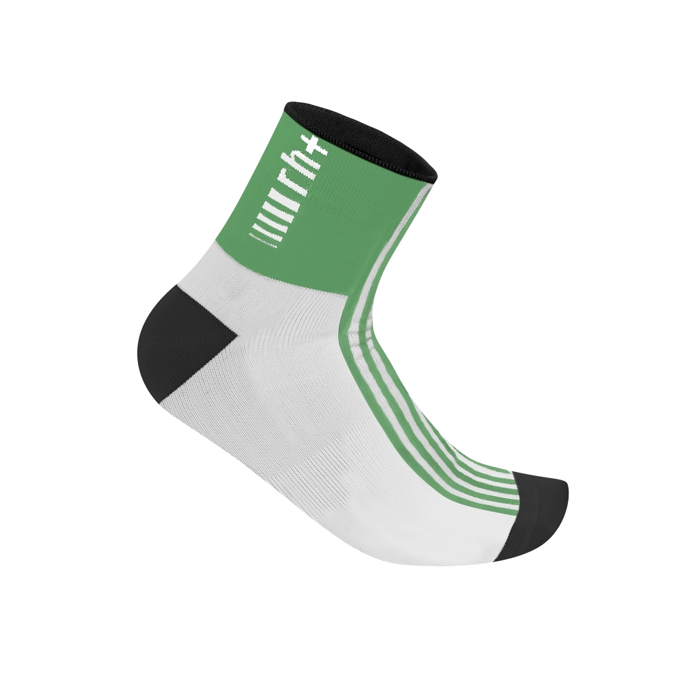 ZERO RH+  FUEGO 6  CHAUSSETTES VELO BLANCHES ET VERTES Chaussettes cyclisme