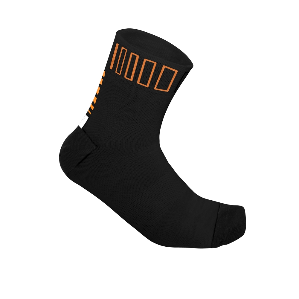 ZERO RH+  SPRINT 6  CHAUSSETTES VELO NOIRES ET ORANGES  Chaussettes cyclisme