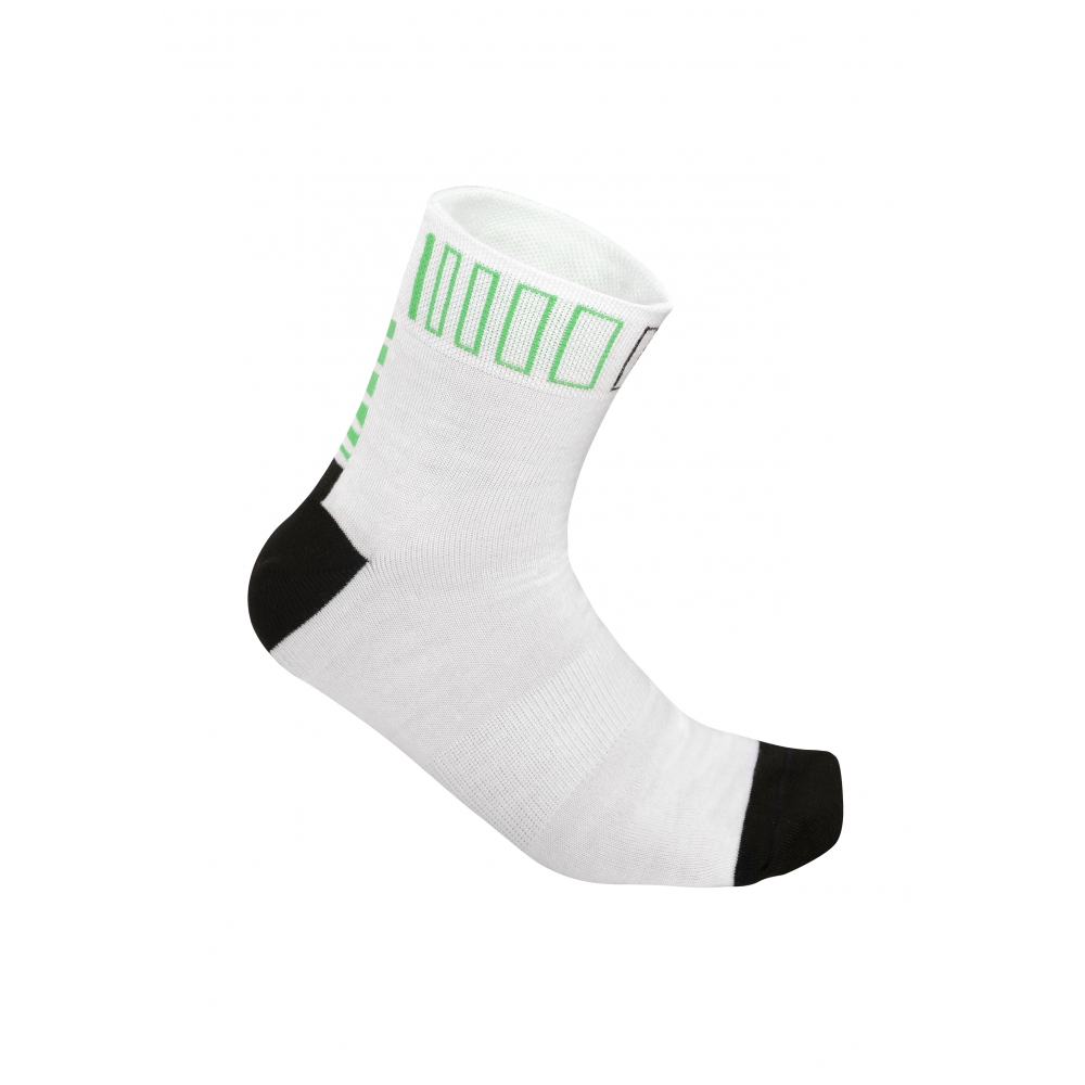 ZERO RH+  SPRINT 9  CHAUSSETTES VELO BLANCHES ET VERTESChaussettes cyclisme