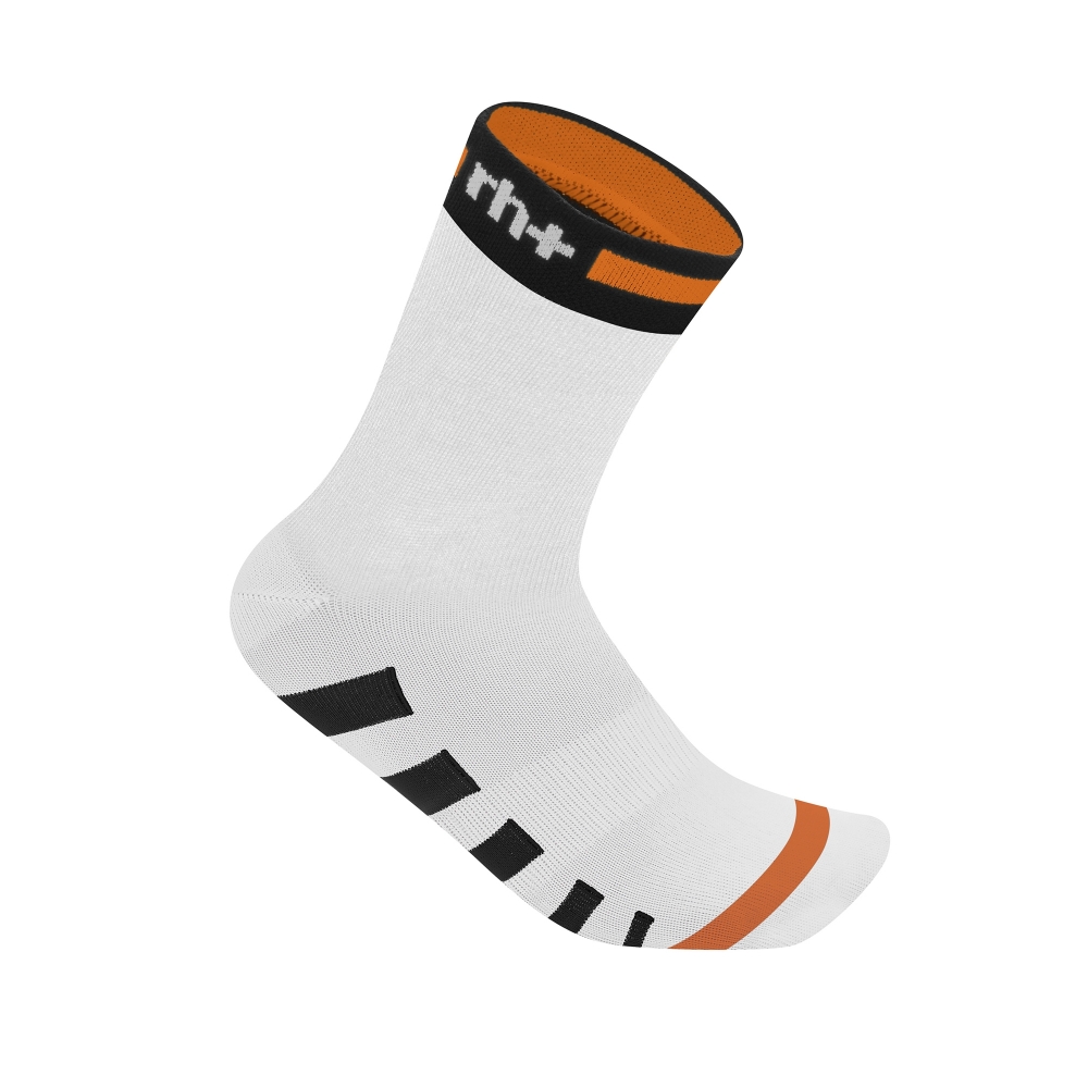 ZERO RH+  ERGO 13 CHAUSSETTES VELO BLANCHES ET ORANGES Chaussettes cyclisme
