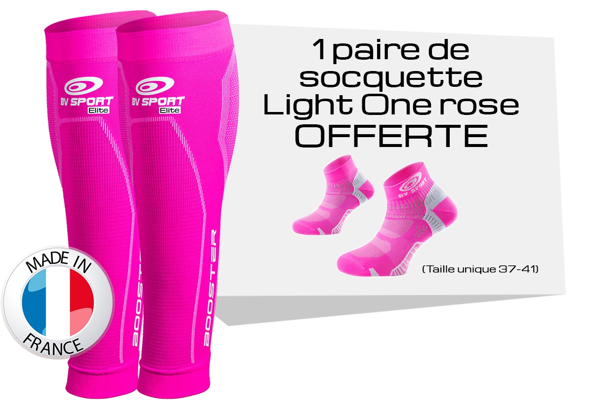 BV SPORT BOOSTER ELITE ROSE FLUO + PAIRE DE SOQUETTES LIGHTONE OFFERTE   Compression progressive