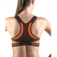 ZSPORT BRASSIERE VIRTUOSITY NOIRE ET ORANGE    Brassière de sport  Femme pas cher