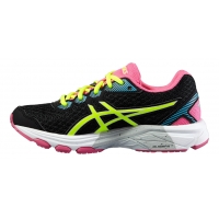 ASICS GEL GT 1000 5 GS NOIRE ET ROSE  Chaussures Running Junior pas cher