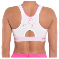 ZSPORT BRASSIERE ODYSSEA BLANCHE ET ROSE  Sous-Vêtement Technique Femme pas cher