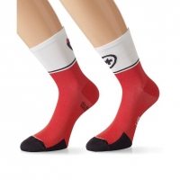 ASSOS EXPLOIT SOCK EVO   BLANCHES ET ROUGES  Soquettes vélo Assos