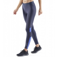 SKINS  DNAMIC THERMAL WOMENS LONG TIGHT  BLEU  Collant compressif chaud pas cher
