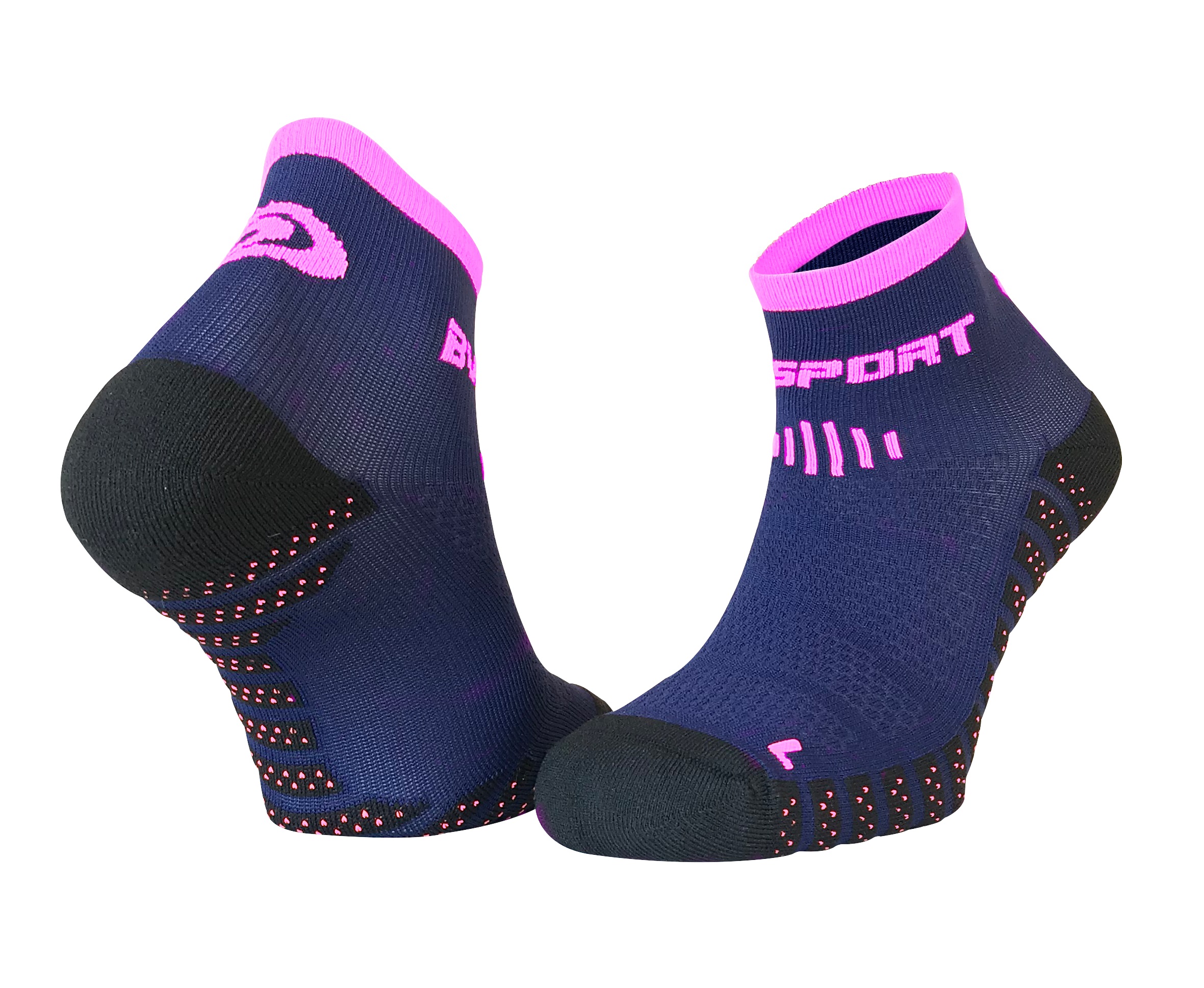 BV SPORT SOCQUETTES SCR ONE EVO BLEUES  ET ROSES Chaussettes Running BV Sport
