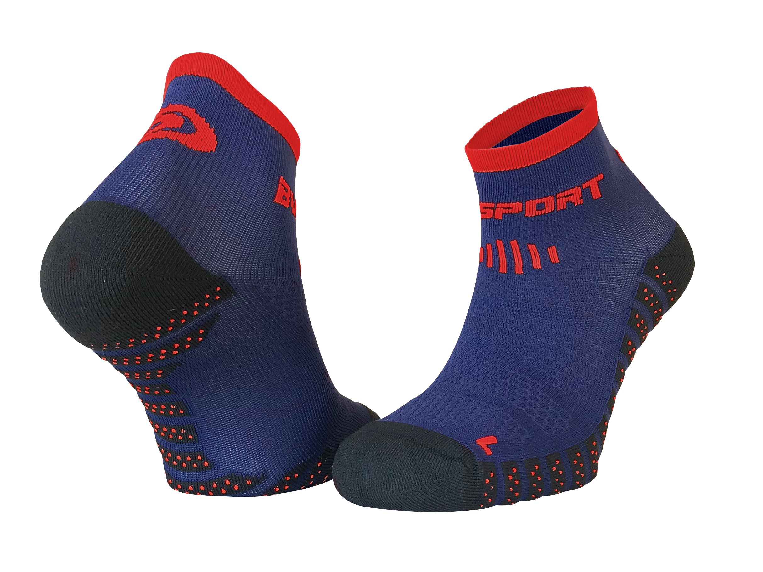 BV SPORT SOCQUETTES SCR ONE EVO BLEUES ET ROUGES Chaussettes Running BV Sport