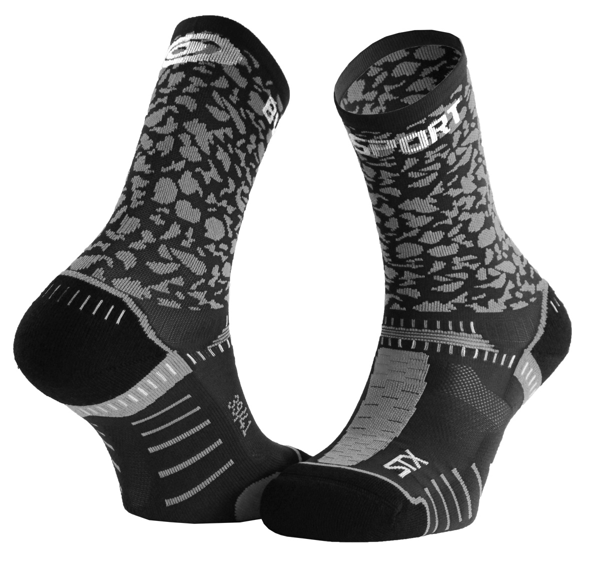 BV SPORT SOCQUETTES STX EVO GRAFIK GRISES ET NOIRES Chaussettes Trail BV Sport