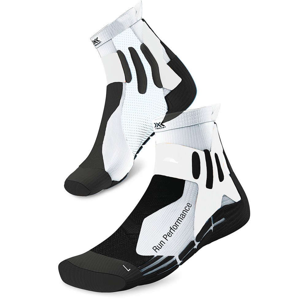 XSOCKS RUN PERFORMANCE BLANCHE ET NOIRE Chaussettes running xsocks