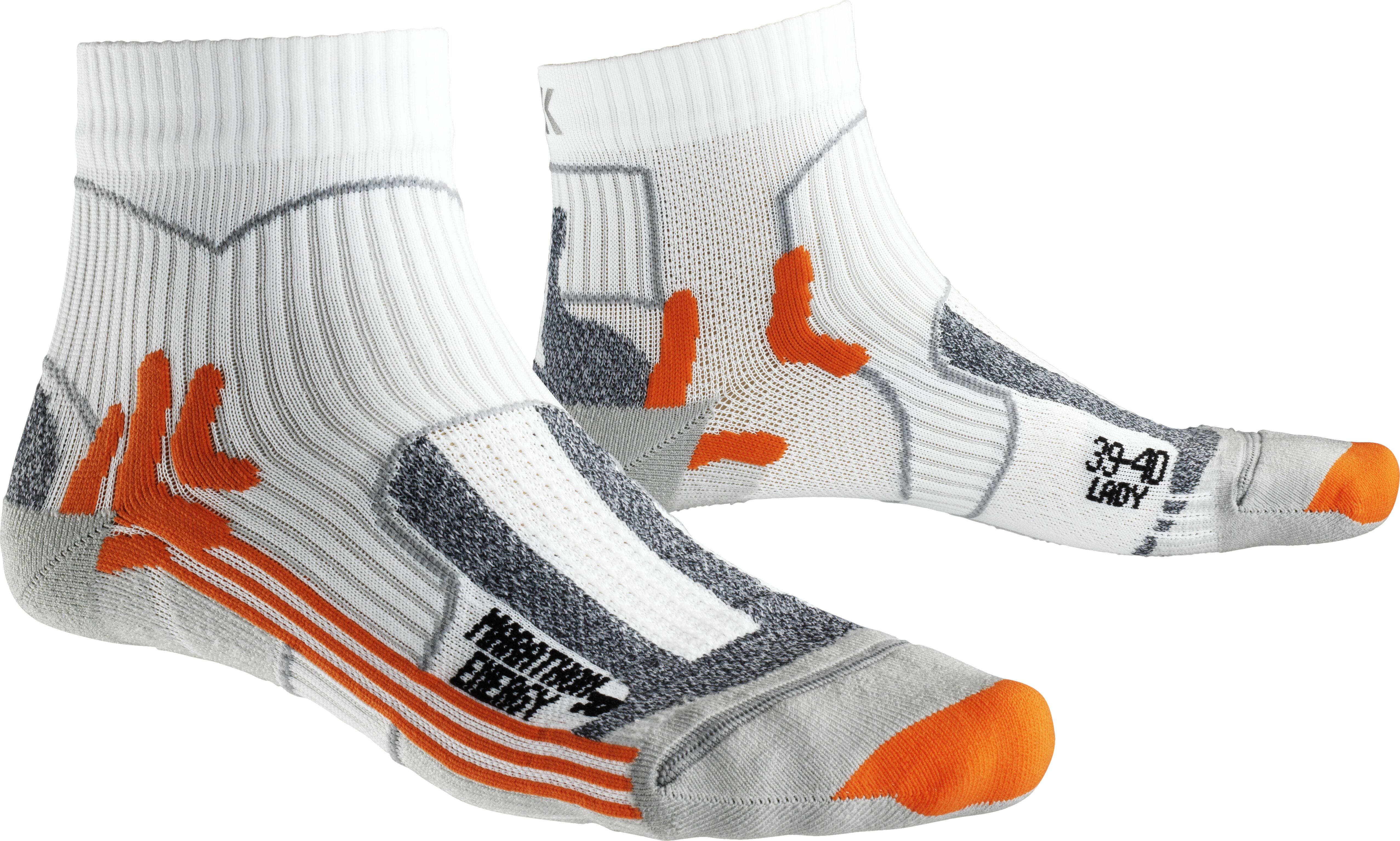 XSOCKS   MARATHON ENERGY BLANCHE ET ORANGE  Chaussettes Running XSocks