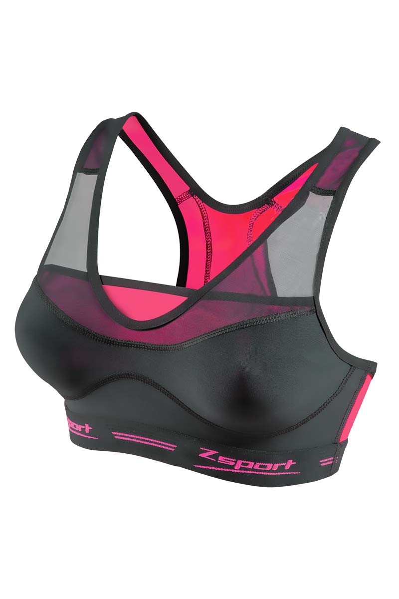 ZSPORT BRASSIERE VIRTUOSITY NOIRE ET ROSE    Brassière de sport  Femme