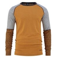 BULA GEO MERINO WOOL SLEEVECREW OKRA Sous vetement technique en laine merinos