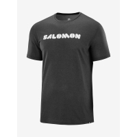 SALOMON AGILE GRAPHIC  TEE NOIR Tee shirt de running pas cher