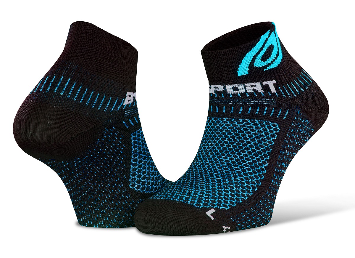BV SPORT SOCQUETTES LIGHT 3D NOIRES ET BLEUES Chaussettes Running BV Sport