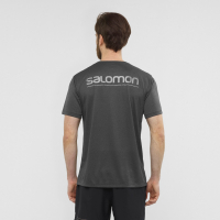 SALOMON AGILE GRAPHIC TEE NOIR Tee shirt de running pas cher