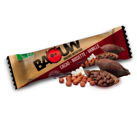 BAOUW 3 BARRES CACAO NOISETTE VANILLE Barre énergetique pas cher