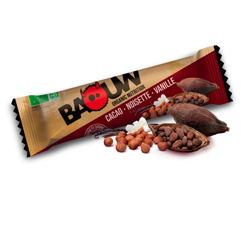 BAOUW BARRES CACAO NOISETTE VANILLE Barre énergetique