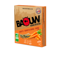BAOUW 3 BARRES CAROTTE GRAINE DE COURGE POIVRE BLANC  Barre énergetique pas cher