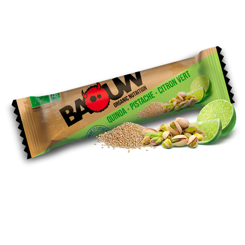 BAOUW  BARRE QUINOA PISTACHE CITRON VERT  Barre énergetique