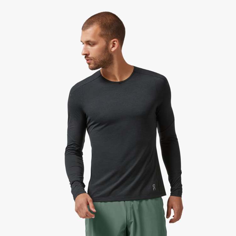 ON RUNNING PERFORMANCE LONG T M BLACK Tee shirt manches longues