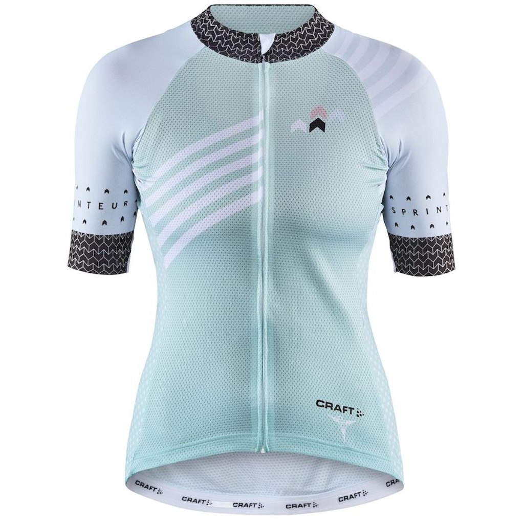 CRAFT MAILLOT SPECIALISTE AERO FEMME BLANC ET AQUA  vélo femme