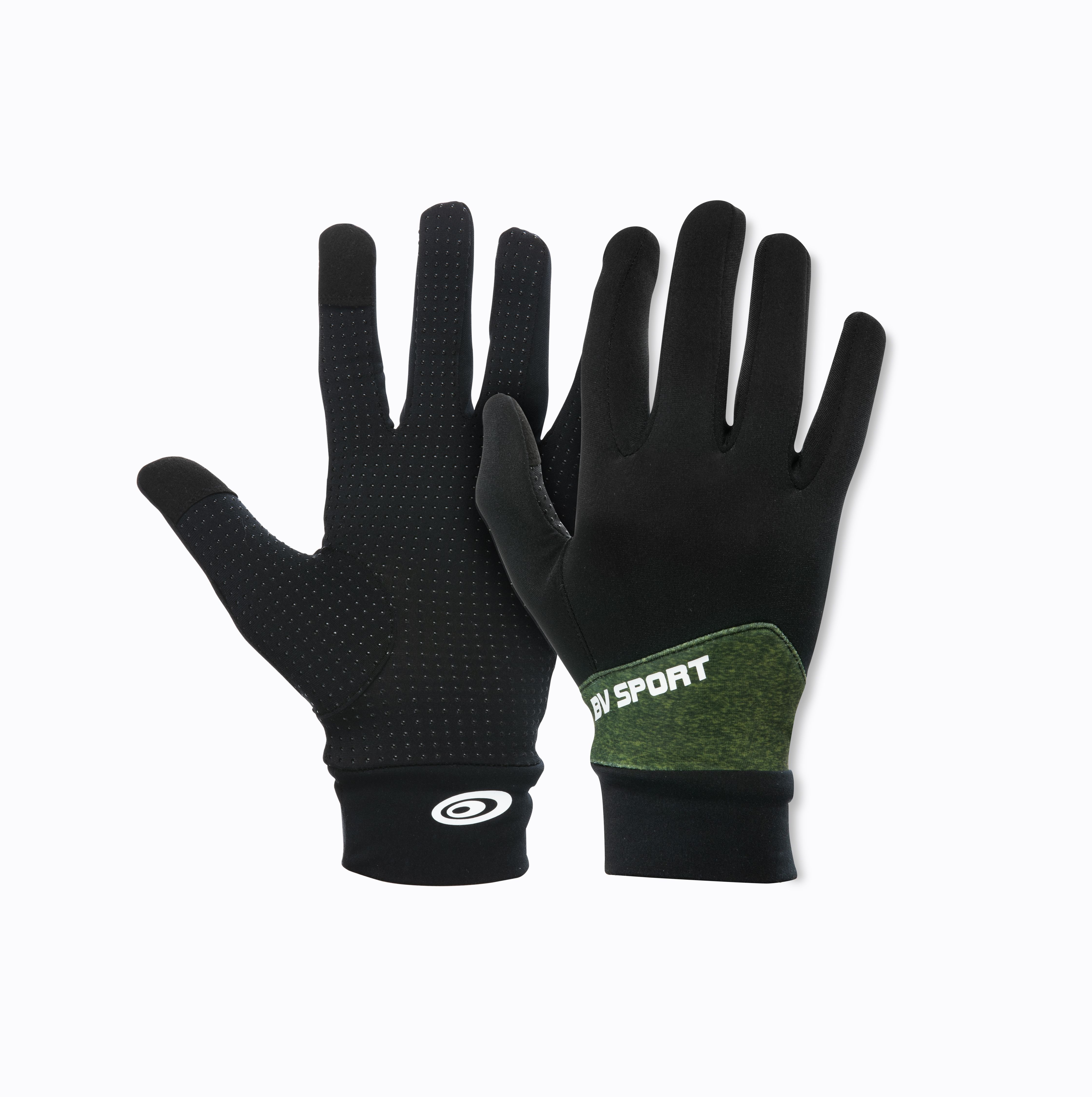 BV SPORT GANTS TACTILES  NOIR ET VERT  Gants running