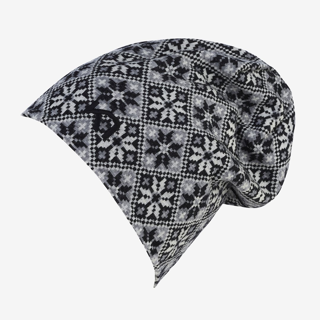 KARI TRAA ROSE BEANIE BLACK Bonnet en laine merinos