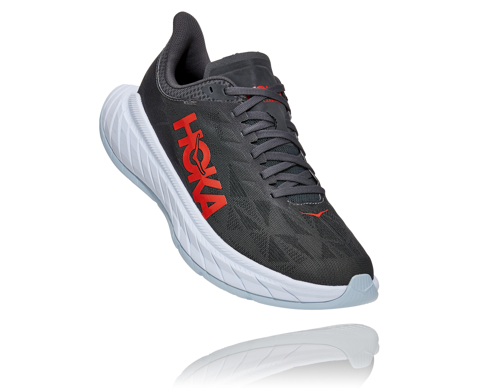 HOKA ONE ONE CARBON X2 GRISE ET ROUGE Chaussures de running