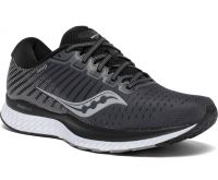 SAUCONY  GUIDE 13 NOIRE ET BLANCHE Chaussures running pas cher