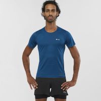 SALOMON S/LAB NSO  TEE BLEU POSEIDON Tee shirt de running pas cher