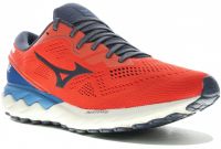 MIZUNO WAVE SKYRISE 2 ROUGE ET BLEUE  Chaussures de running pas cher