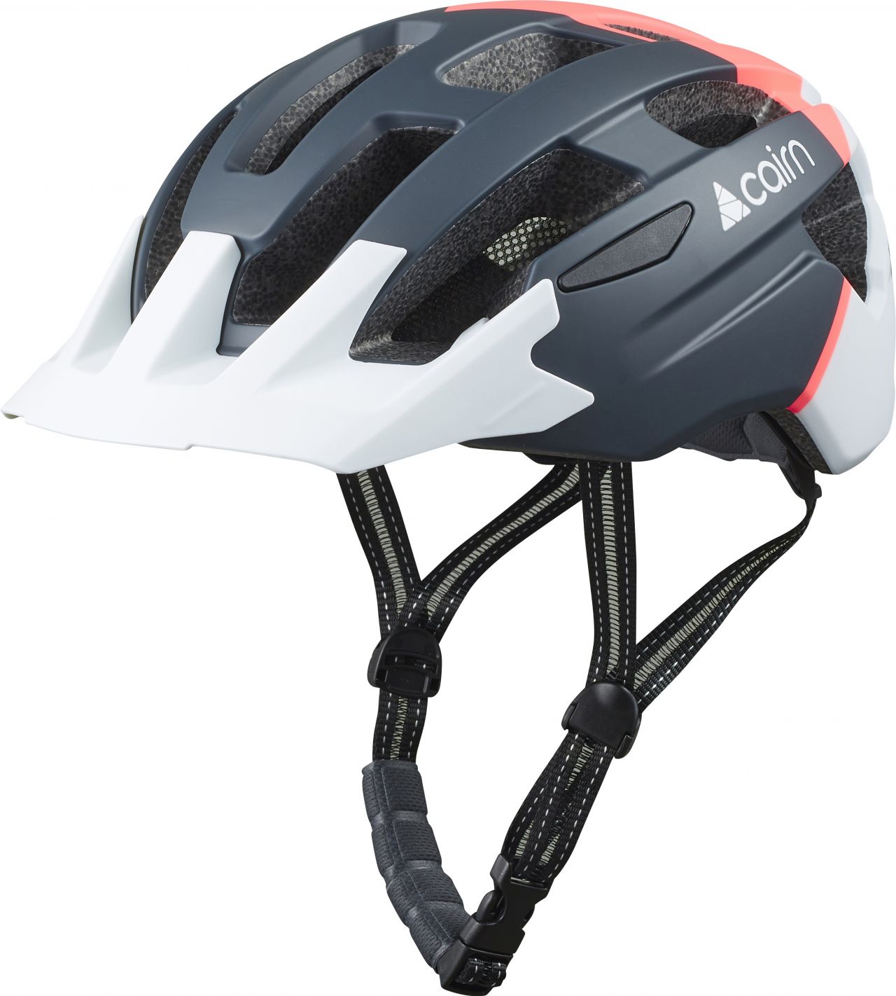 CAIRN PRISM XTR II  GRIS ET CORAIL NEON  Casque vélo
