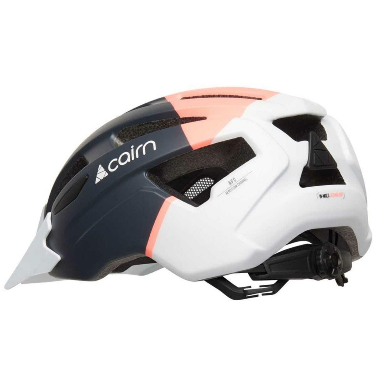 Casque Vélo Cairn Prism XTR II - Blanc Mat Bleu, Taille M (55/58), 15 Aérations, Construction Moulée
