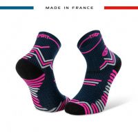BV SPORT CHAUSSETTES ULTRA TRAIL BLLEUES ET ROSE Made in France pas cher