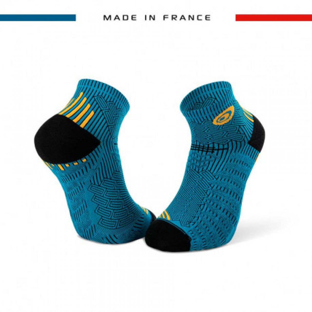 BV SPORT SOQUETTES RUN ELITES BLEUES ET ORANGE  Made in France
