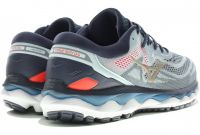 MIZUNO WAVE SKY 4 BLEUE CIEL ET ROUGE   Chaussures de running homme pas cher