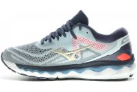 MIZUNO WAVE SKY 4 BLEUE CIEL ET ROUGE   Chaussures de running homme pas cher