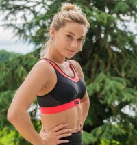 ZSPORT BRASSIERE BOLERO NOIRE ET  CORAIL Brassière Femme pas cher