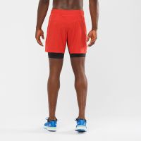 SALOMON XA TWINSKIN SHORT GOJI BERRY Short Running 2 en 1 pas cher