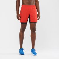 SALOMON XA TWINSKIN SHORT GOJI BERRY Short Running 2 en 1 pas cher