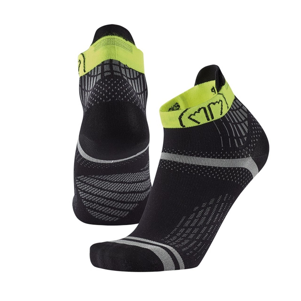 SIDAS CHAUSSETTES RUN FEEL NOIRES ET VERTES Chaussettes de running