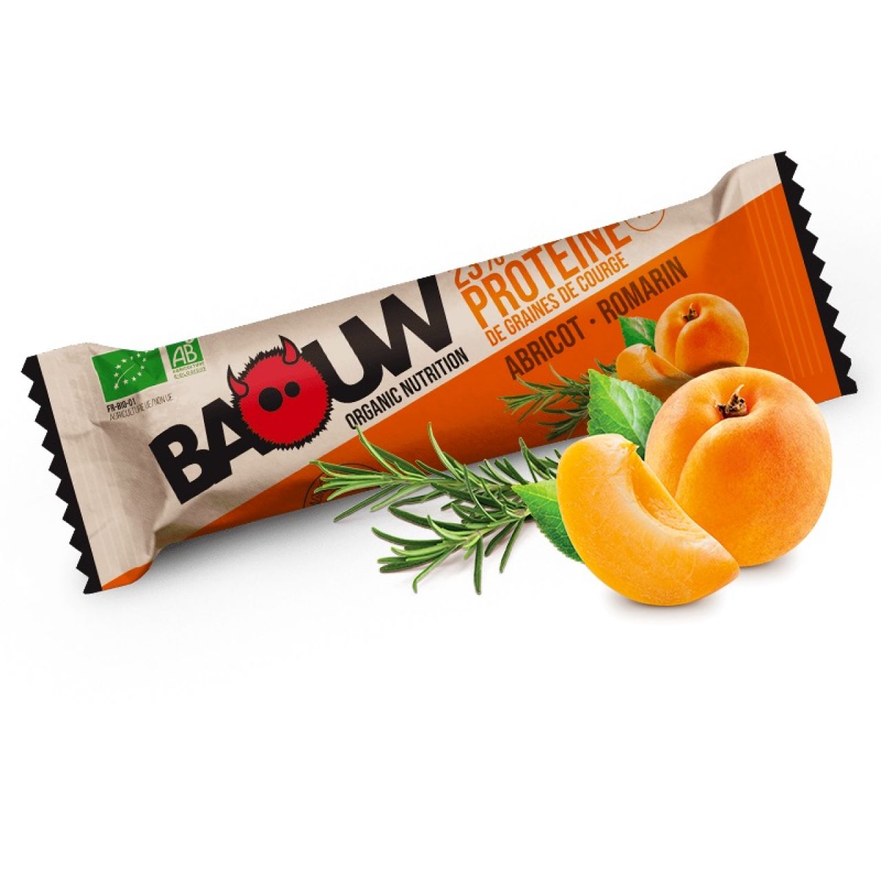 BAOUW  BARRE COURGE ABRICOT ET ROMARIN Barre proteinée