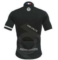 MINOTOR  MAILLOT INFINITE NOIR ET ARGENT  Maillot vélo pas cher