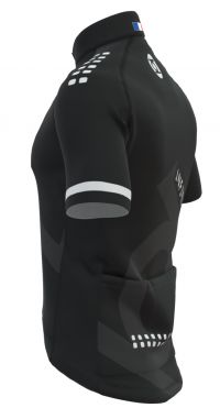 MINOTOR  MAILLOT INFINITE NOIR ET ARGENT  Maillot vélo pas cher