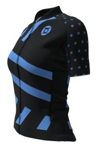 MINOTOR MAILLOT INFINITE NOIR ET TURQUOISE  Maillot vélo femme pas cher