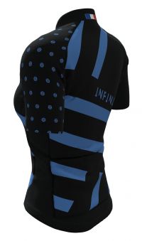 MINOTOR MAILLOT INFINITE NOIR ET TURQUOISE  Maillot vélo femme pas cher